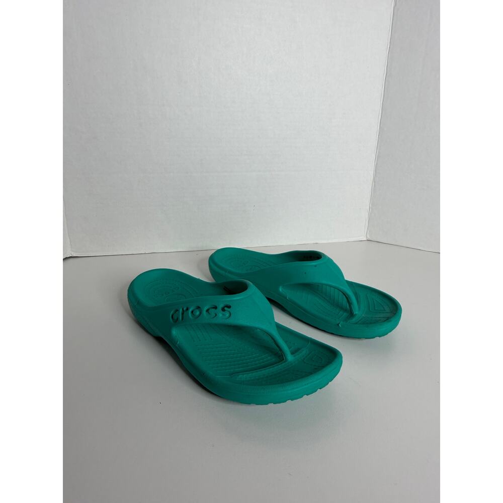 Crocs Baya Flip Flops in Tropical Teal green blue Womens Size 7